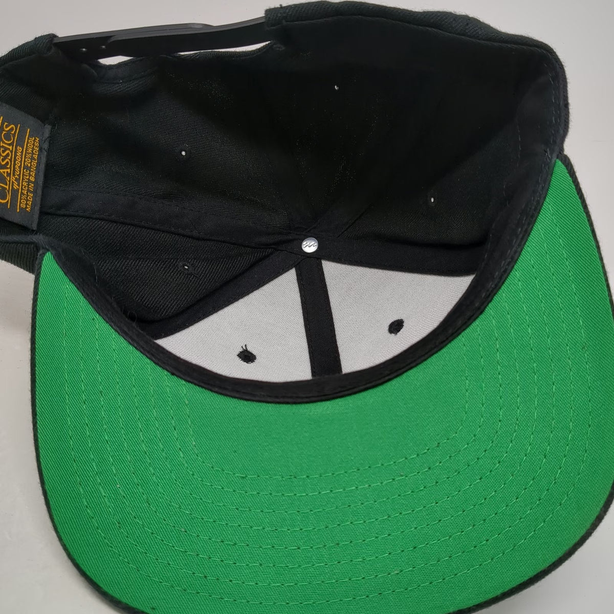 Yupoong Snapback Black One Size Hat Zelham Incorporated Patch Green Under Visor