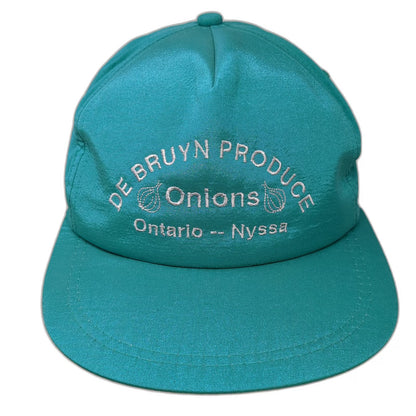 De Bruyn Produce Onions Hat Trucker Blue One Size Snapback Ontario Nyssa Satin