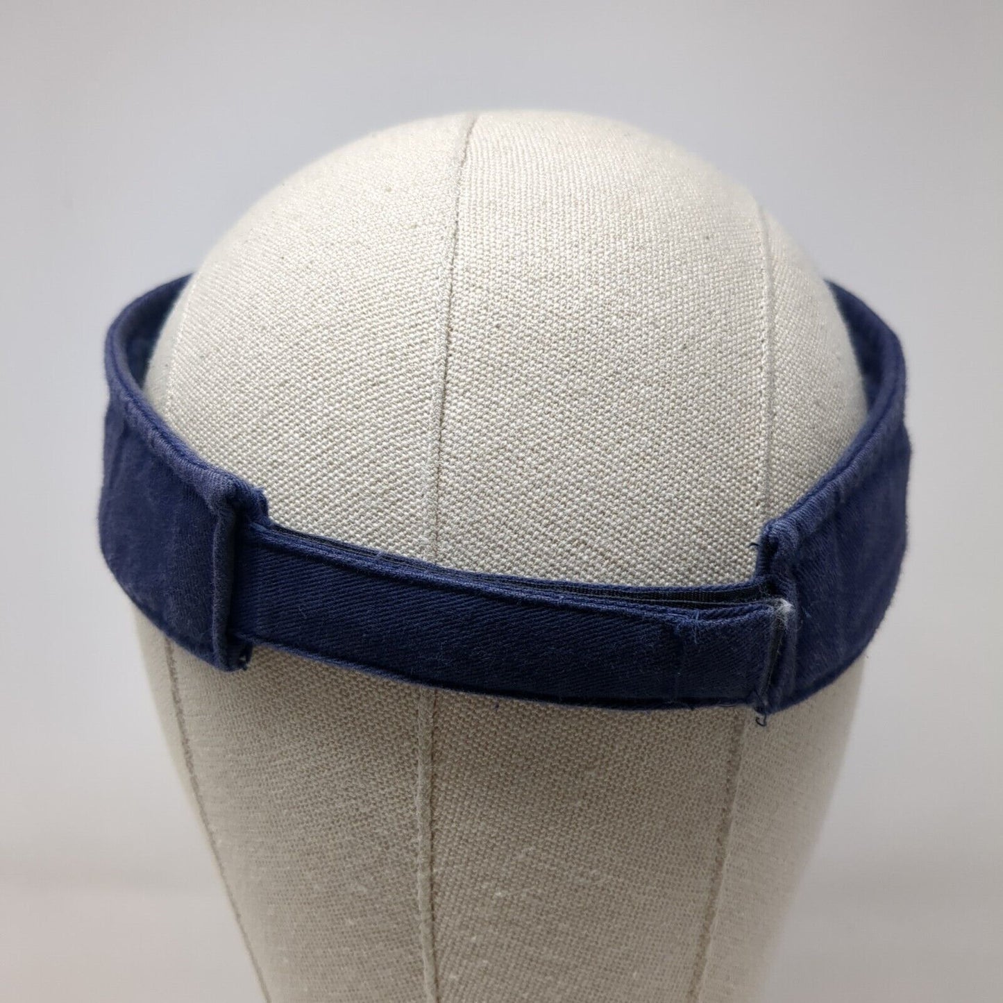 River1 Strapback Sun Visor Hat Blue OSFA Adjustable Embroidered Sportsman Cotton