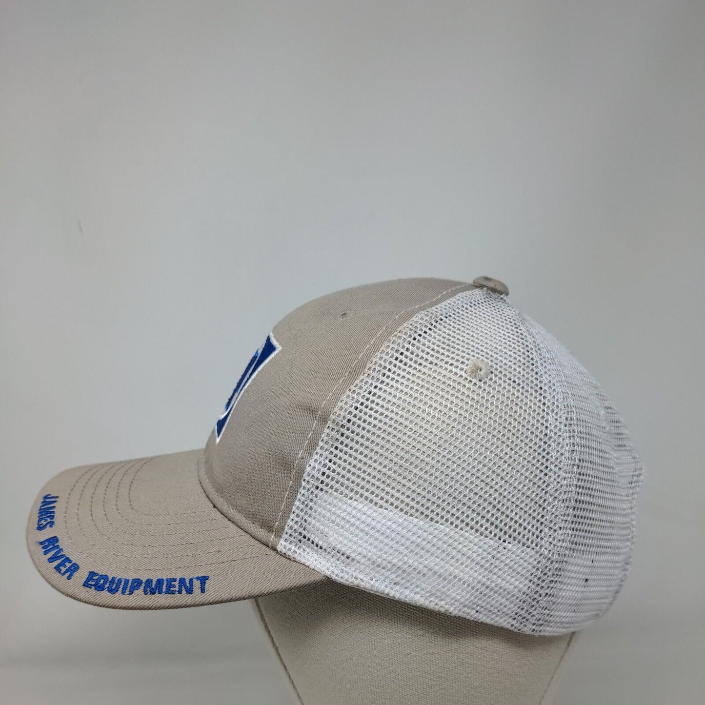 James River Equipment Strapback Trucker Hat Tan One Size Mesh Back