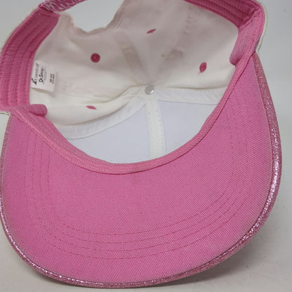 Carnival Baseball Cap White Pink One Size Grinch Love Heart Glitter Seuss Hat