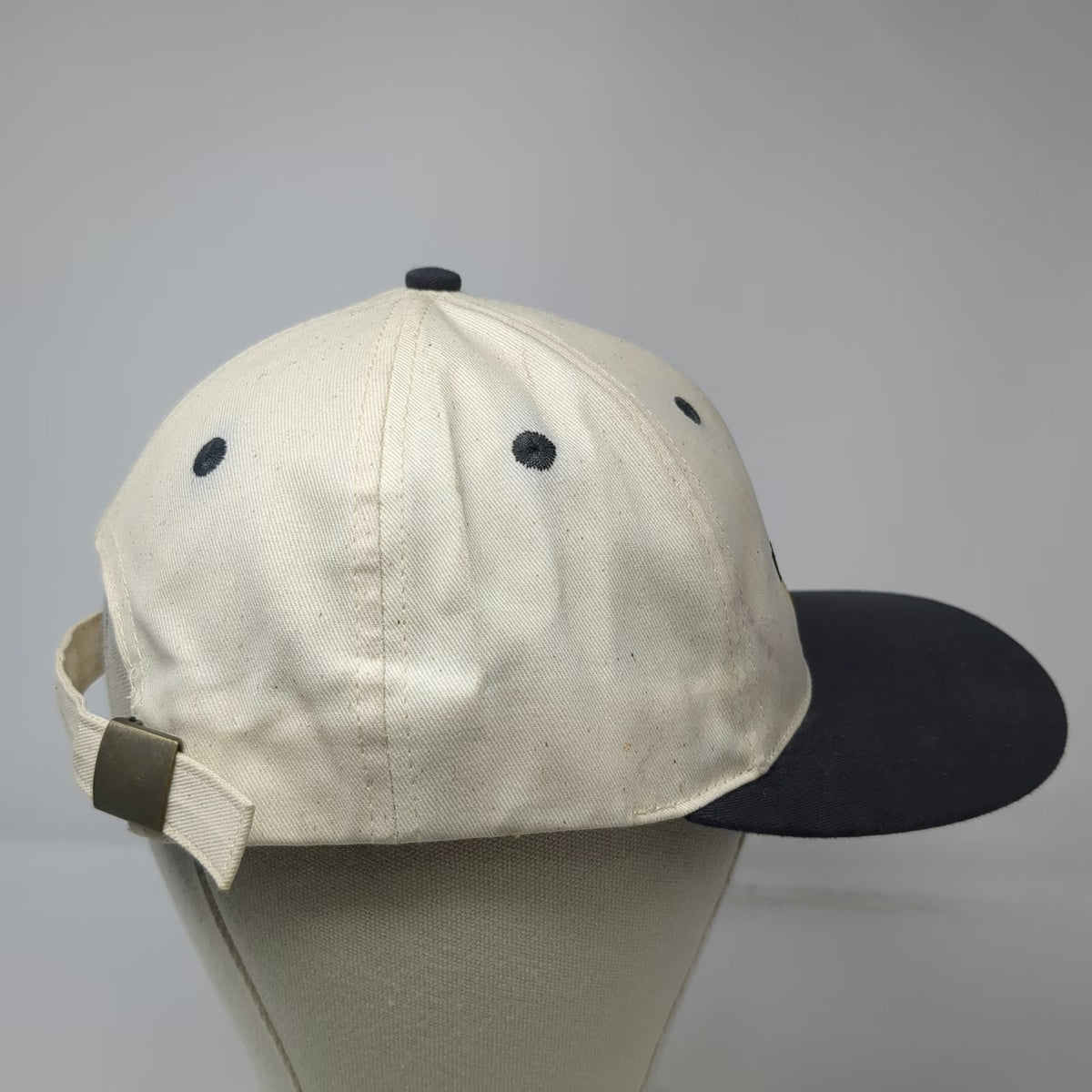 Del Sol Baseball Cap White Blue One Size Embroidered Sun Logo Slideback Hat