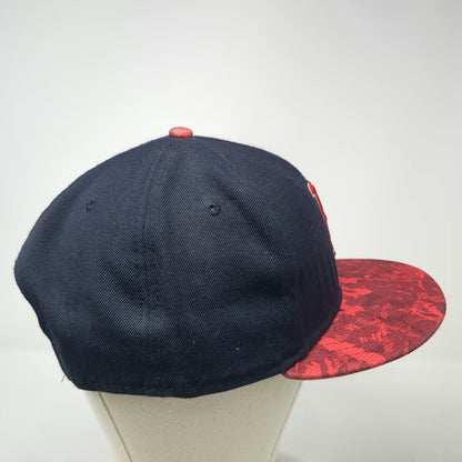 New Era Boston Red Sox MLB Snapback Hat Blue Size L 9FIFTY Flat Brim Patterned