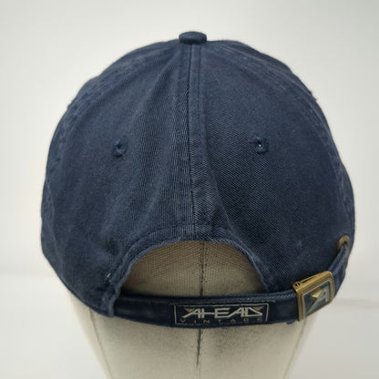 Ahead Baseball Cap Blue One Size Slideback Cotton Embroidered Gecko Logo Hat