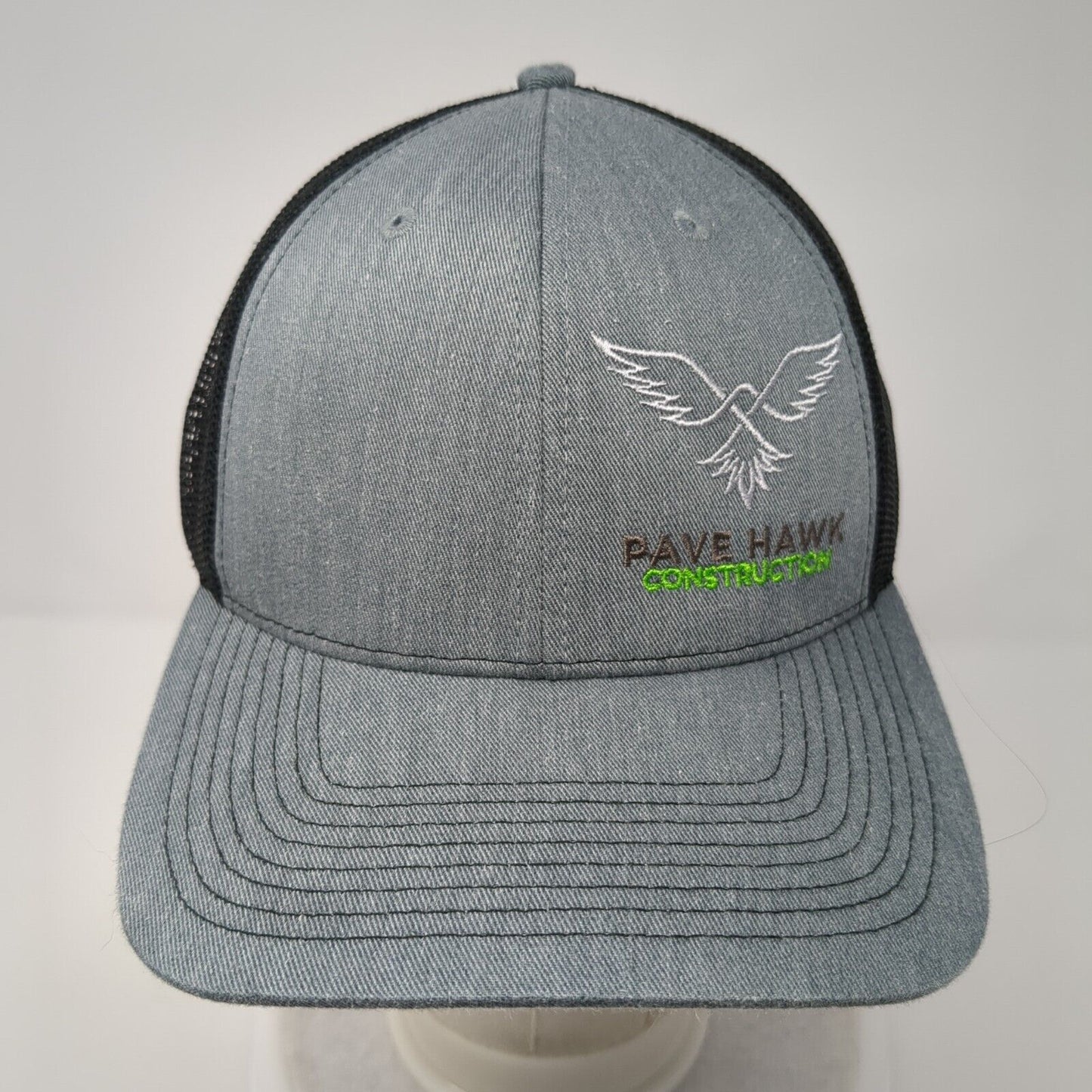 Pave Hawk Construction Snapback Mesh Back Trucker Hat Gray One Size