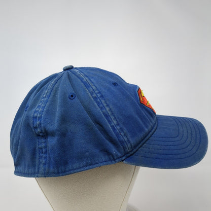 Superman Fitted Hat Blue One Size A-Flex Embroidered Vented Holes 6 Panel Anoma