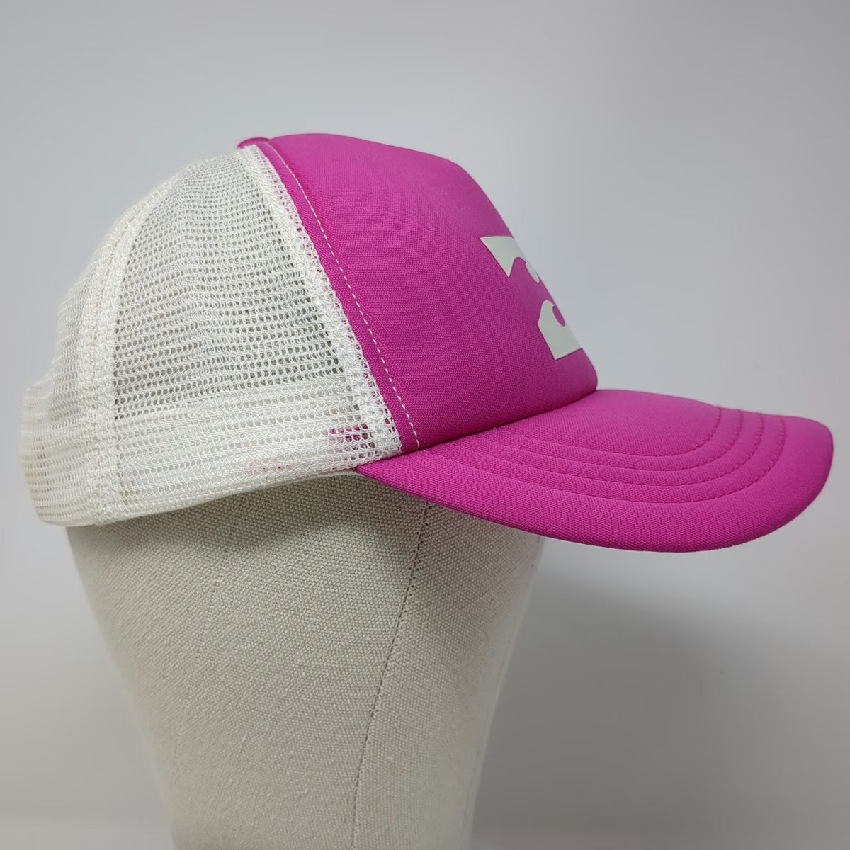 Billabong Trucker Hat Pink White One Size Wave Logo Mesh Back Snapback Surf Cap