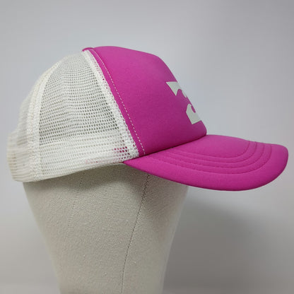 Billabong Trucker Hat Pink White One Size Wave Logo Mesh Back Snapback Surf Cap