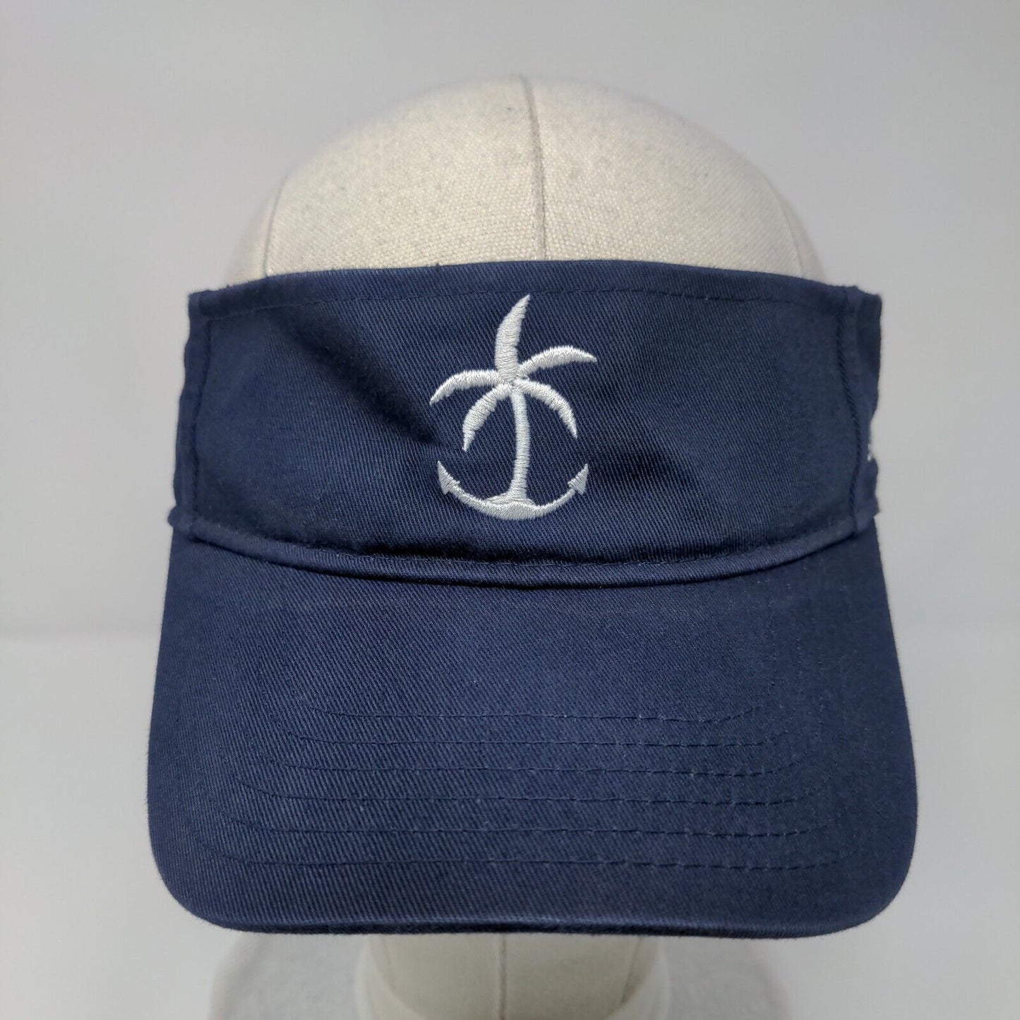 Island Time Strapback Sun Visor Hat Blue OSFM Adjustable Embroidered Otto Cotton