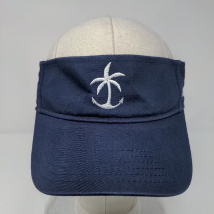 Island Time Strapback Sun Visor Hat Blue OSFM Adjustable Embroidered Otto Cotton