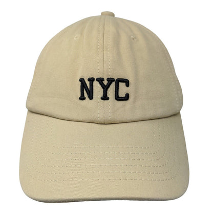 Unbranded Men's Slideback Hat Tan Size 56-60CM Embroidered NYC Logo