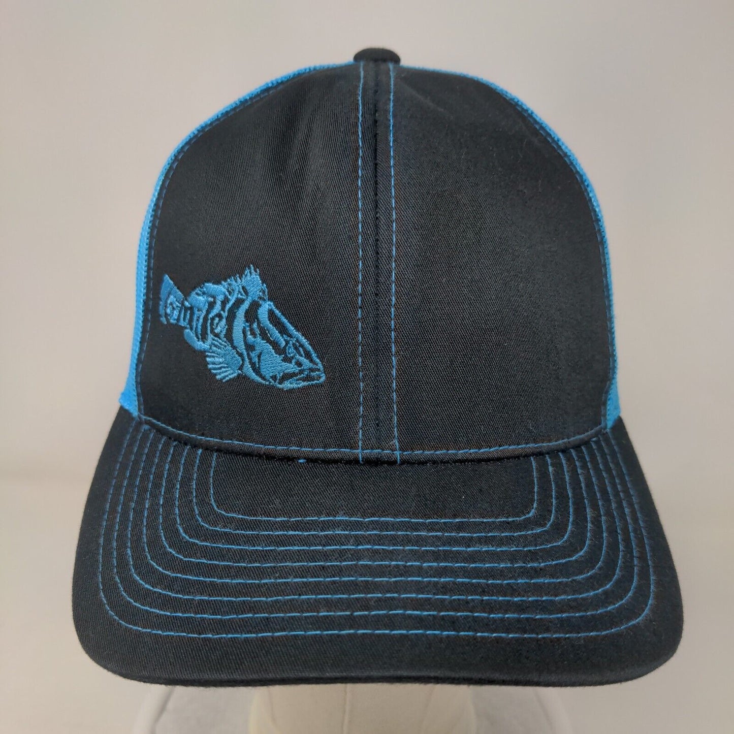 Pacific Snapback Mesh Back Trucker Hat Multi One Size Embroidered Fish