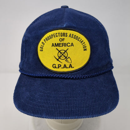 Gold Prospectors Association of America Snapback Rope Hat Blue OSFA Corduroy