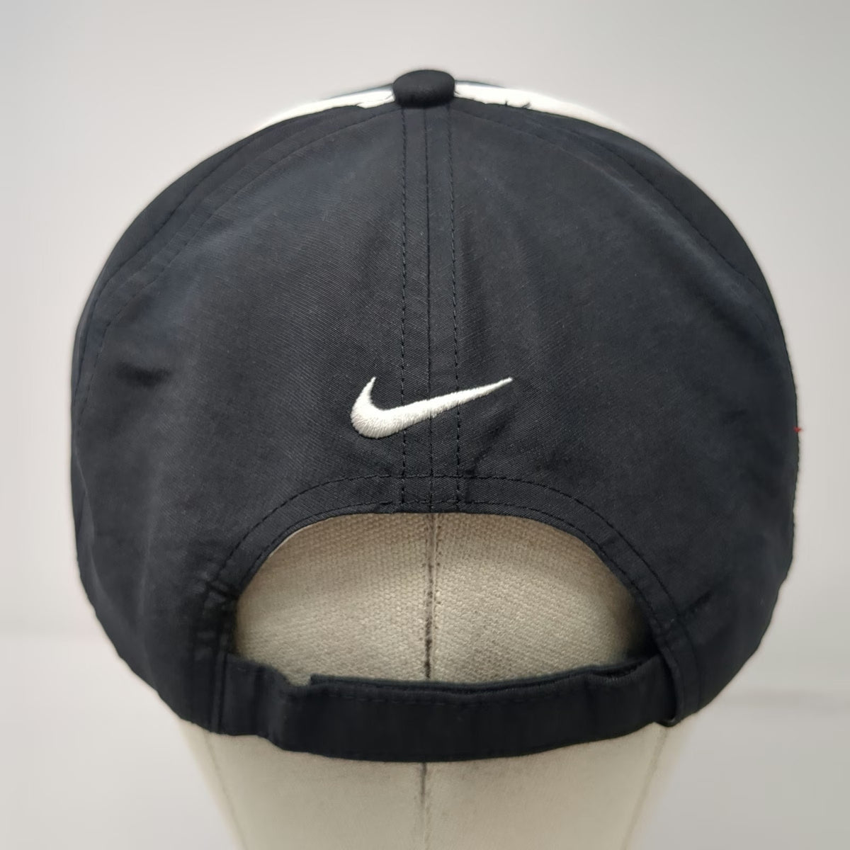 Nike Baseball Cap Black White One Size Eide Bailly Golf Swoosh Strapback Hat