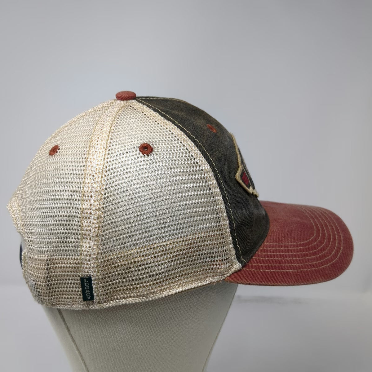 Legacy Trucker Hat Firebird Raceway Black Red Beige One Size Snapback Mesh