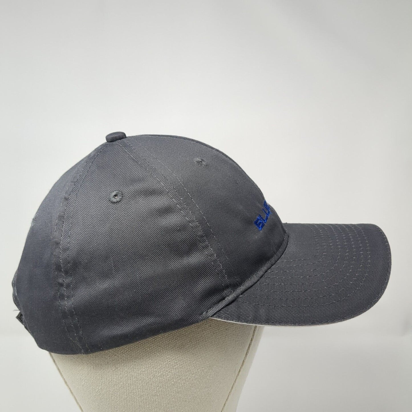 Blue Stone Strapback Hat Gray One Size Adjustable Embroidered Port & Company