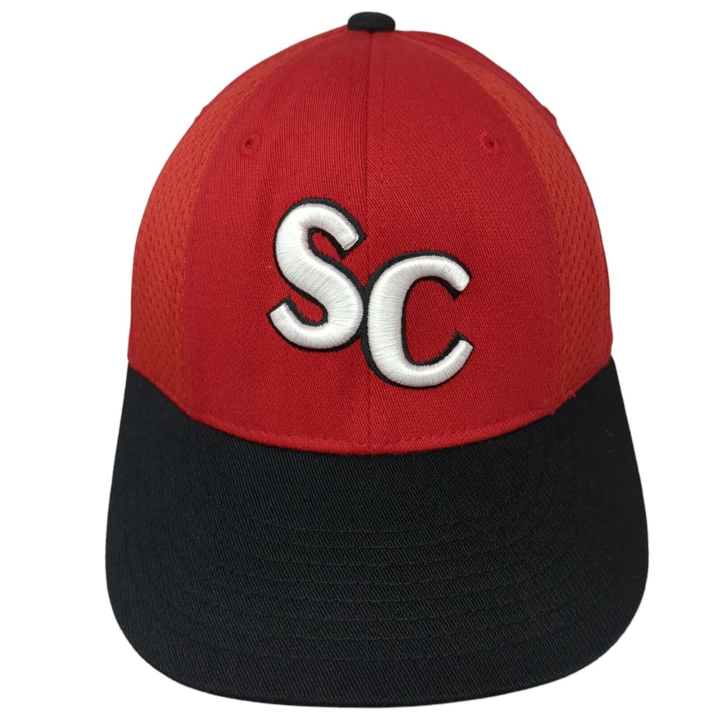SC Fitted Hat Red S-M Flexfit Embroidered Colorblock Richardson Pulse