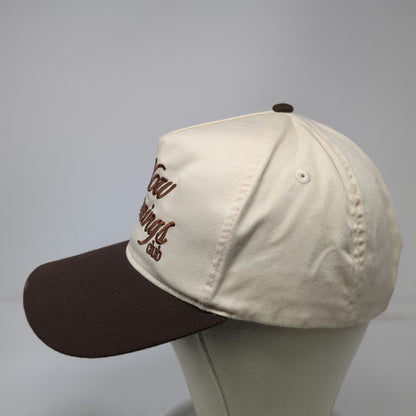 5 Panel Beige Brown One Size Slow Mornings Club Hat Snapback Script Embroidery