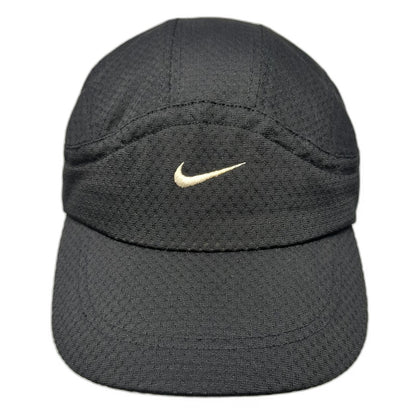 Nike Baseball Cap Black 5 Panel Mesh Breathable Strapback Swoosh Hat Vintage