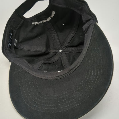 NYFA Baseball Cap Black One Size White Contrast Brim Piping Logo Strapback Hat