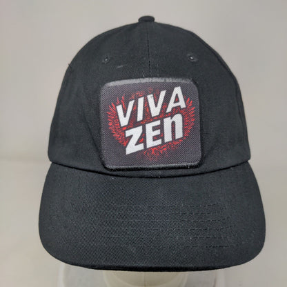 VIVAZEN Patch Slideback Hat Black OSFM Adjustable Vent Holes 6 Panel