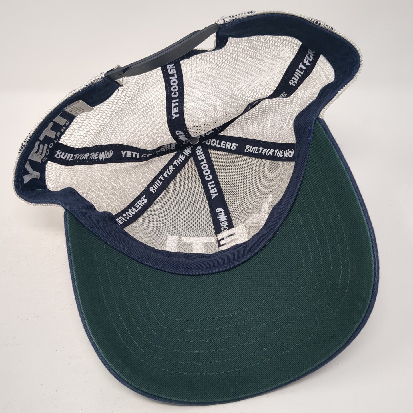 YETI Coolers Snapback Trucker Hat Blue One Size Adjustable Embroidered Mesh Back