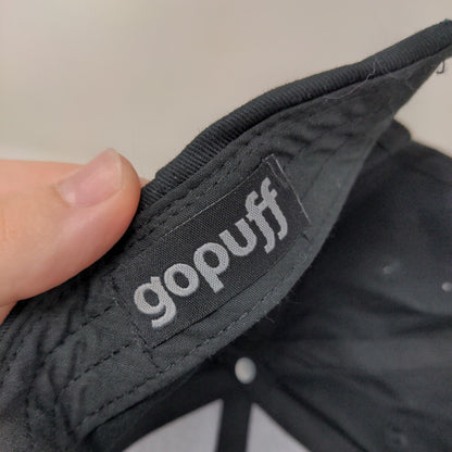 Go Puff Slideback Hat Black One Size Adjustable Embroidered Vented Holes