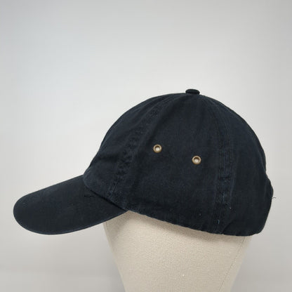 Anvil Slideback Hat Black One Size Solid Adjustable Vent Holes Blank