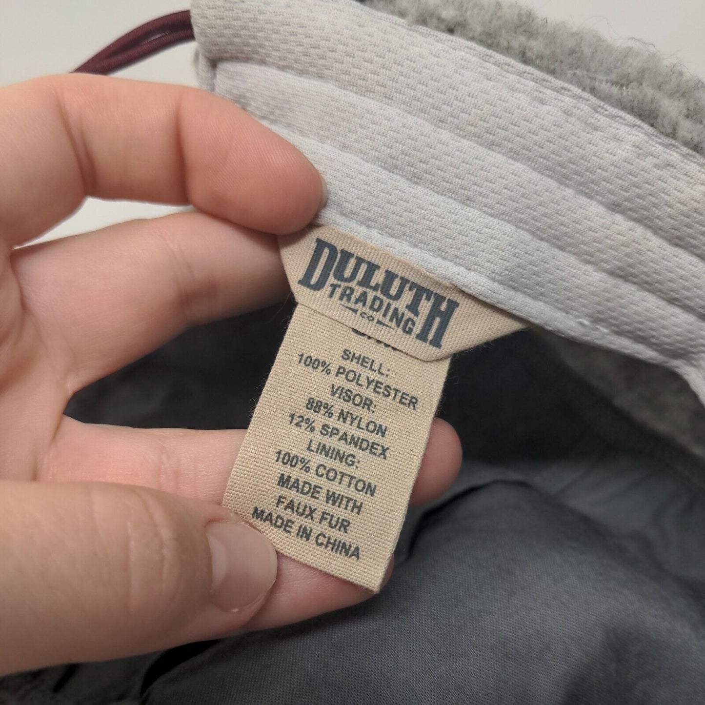 Duluth Trading Co Men's Fuzzy Fleece Cap Hat Gray S-M Polyester