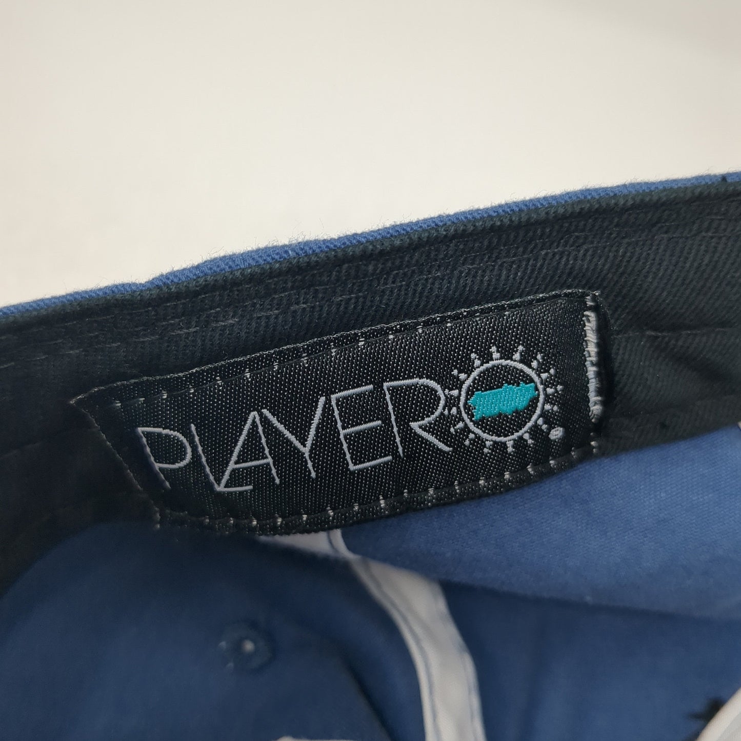 Player Slideback Baseball Cap Blue One Size Adjustable Embroidered Denim
