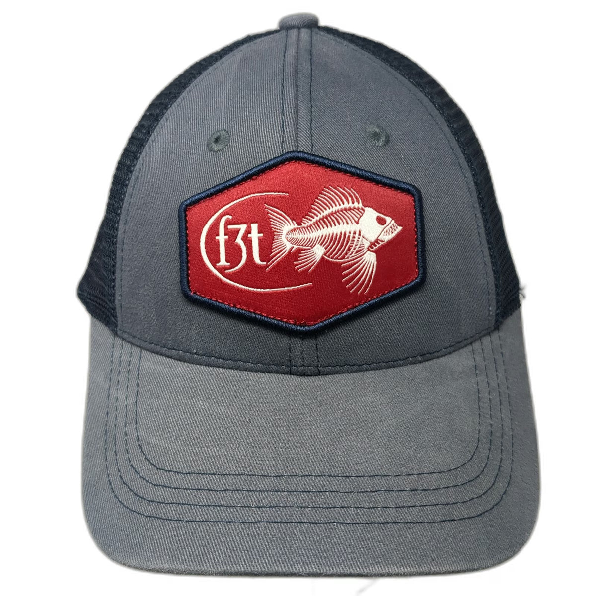 Costa Baseball Cap Blue One Size Mesh Back Fish Skeleton f3t Graphic Patch Hat