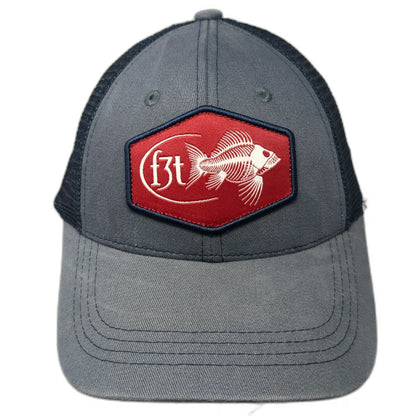 Costa Baseball Cap Blue One Size Mesh Back Fish Skeleton f3t Graphic Patch Hat