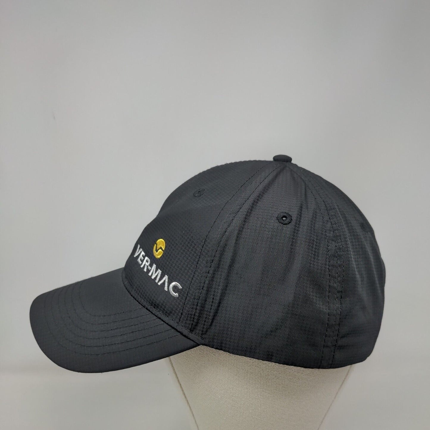 Ver-Mac Strapback Hat Black One Size Adjustable Embroidered 6 Panel