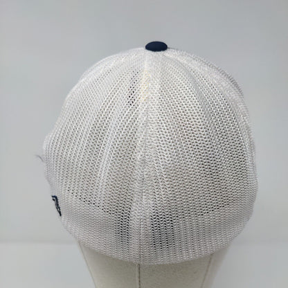 M Lightning Fitted Trucker Hat Blue S/M D-Series Mesh Back Pacific Headwear