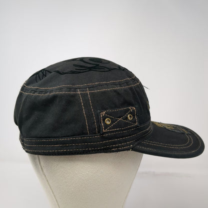 Walt Disney World Army Cap Black One Size Tinkerbell Chenille D Patch Hat Stitch