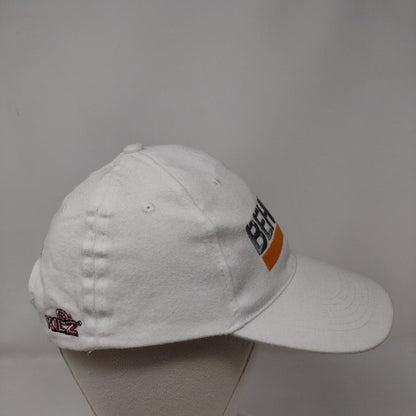 BEHR Pro Strapback Hat White One Size Adjustable Embroidered Vented Holes