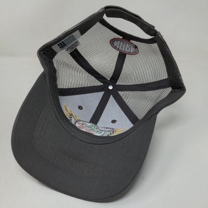 Main Gate Men's Strapback Mesh Back Hat Gray OSFM Embroidered Mello Yellow Logo