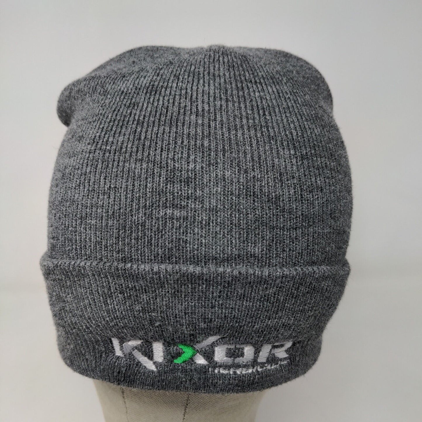Kixor Herbicide Men's Knit Beanie Hat Cap Gray 100% Acrylic Embroidered Logo