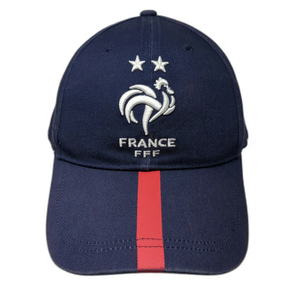 France National Team Soccer FFF Blue Cap One Size Rooster 2 Stars Strapback Hat