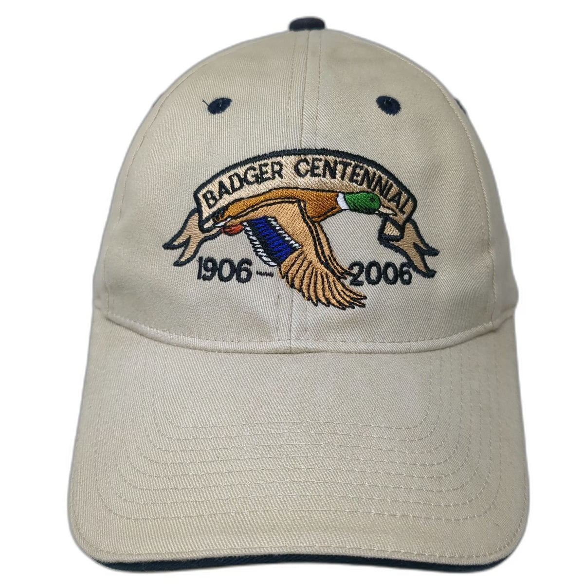 Advantage Baseball Cap Beige One Size Badger Centennial 1906-2006 Mallard Hat
