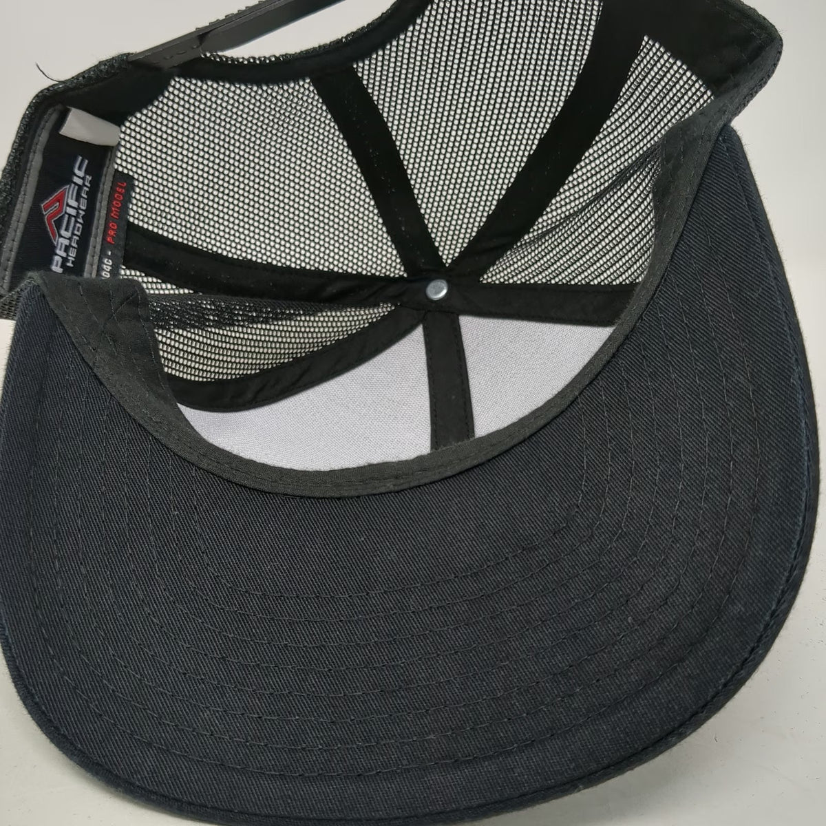 Pacific Headwear Trucker Hat Black One Size Mesh Snapback Herman Goldner Co Inc