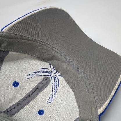 Top Level U.S. Air Force Baseball Cap Gray One Size Strapback Blue Accents Hat