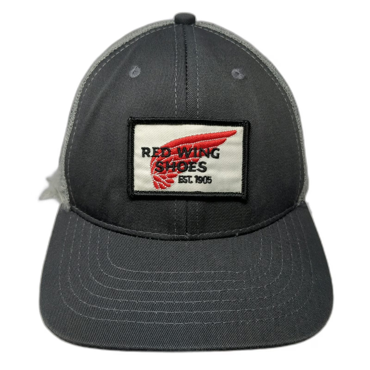 Red Wing Shoes Trucker Hat Gray One Size Mesh Back Snapback 1905 Logo Patch