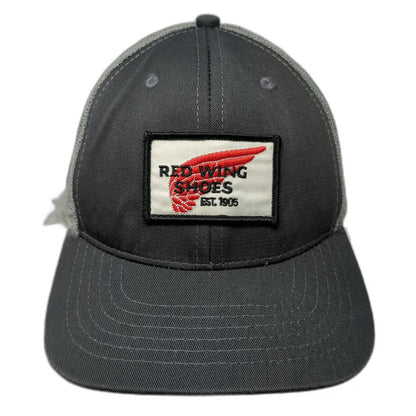 Red Wing Shoes Trucker Hat Gray One Size Mesh Back Snapback 1905 Logo Patch