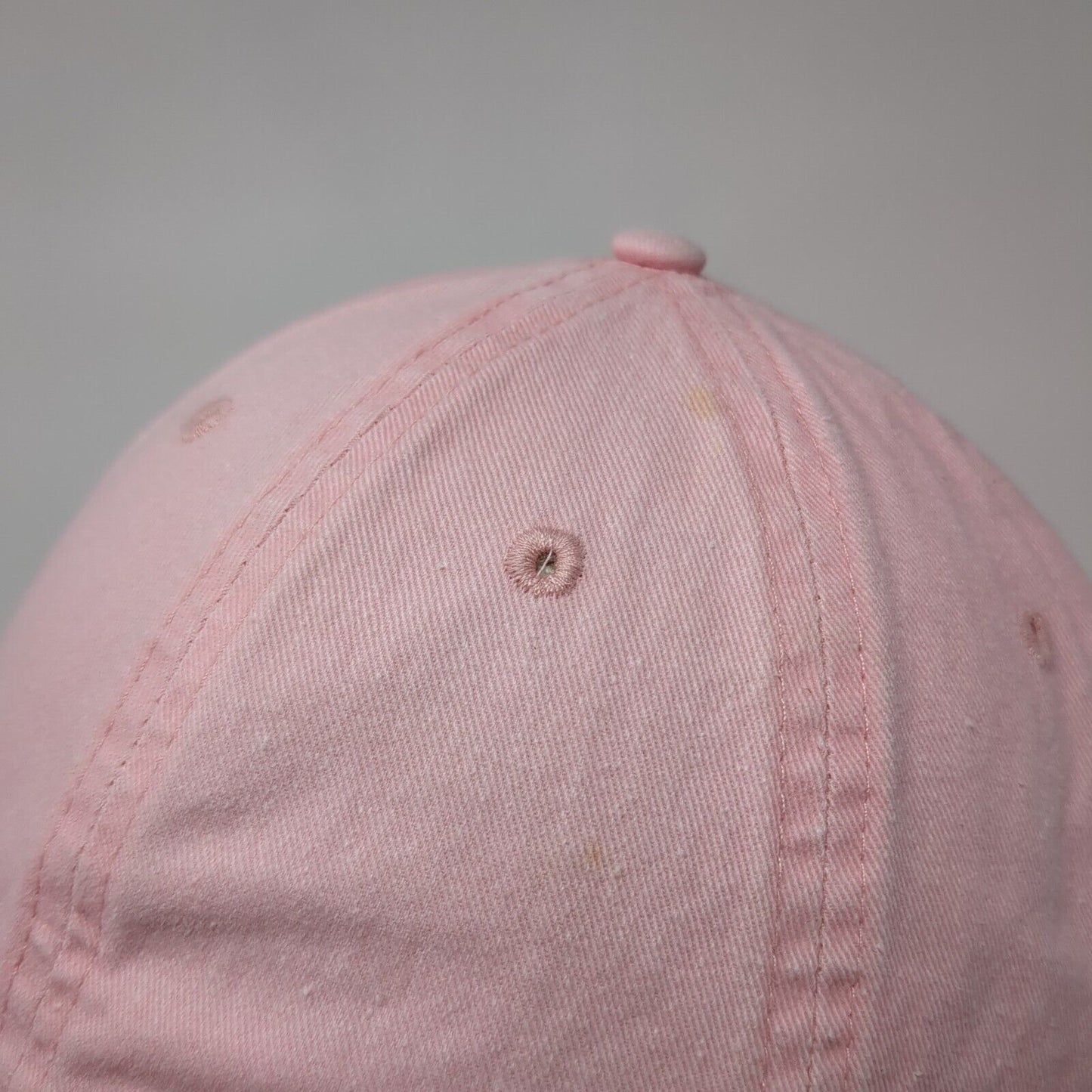 Unbranded Strapback Hat Pink One Size Adjustable Vented Holes 6 Panel Blank