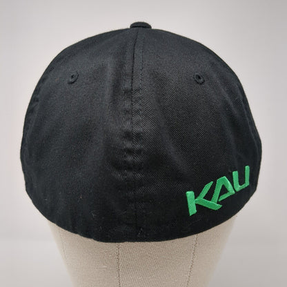 Kau Fitted Hat Black L-XL Embroidered Logo Flexfit Solid 6 Panel