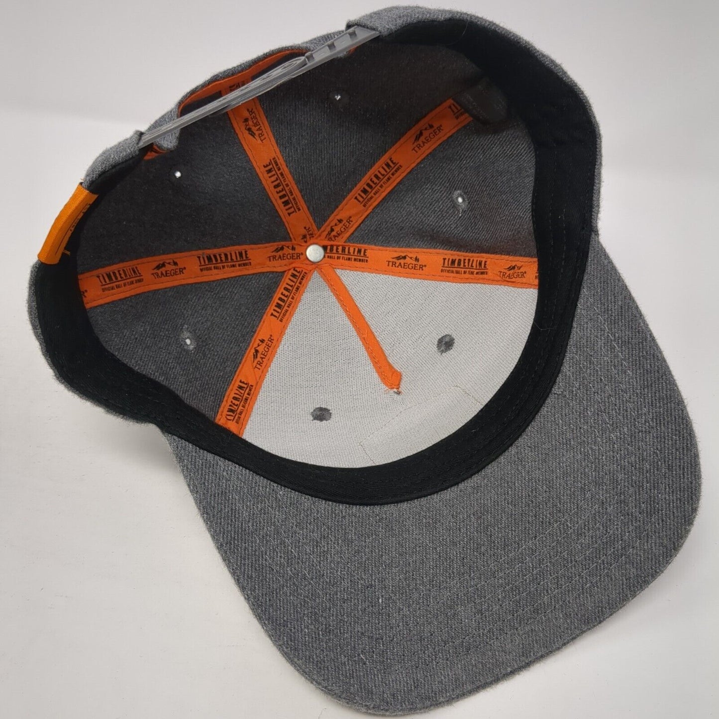 Timberline Snapback Hat Gray One Size Solid Adjustable Leather Patch