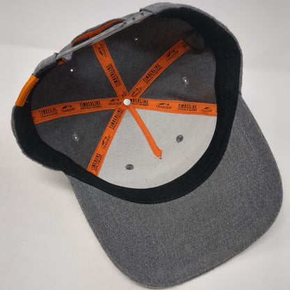 Timberline Snapback Hat Gray One Size Solid Adjustable Leather Patch