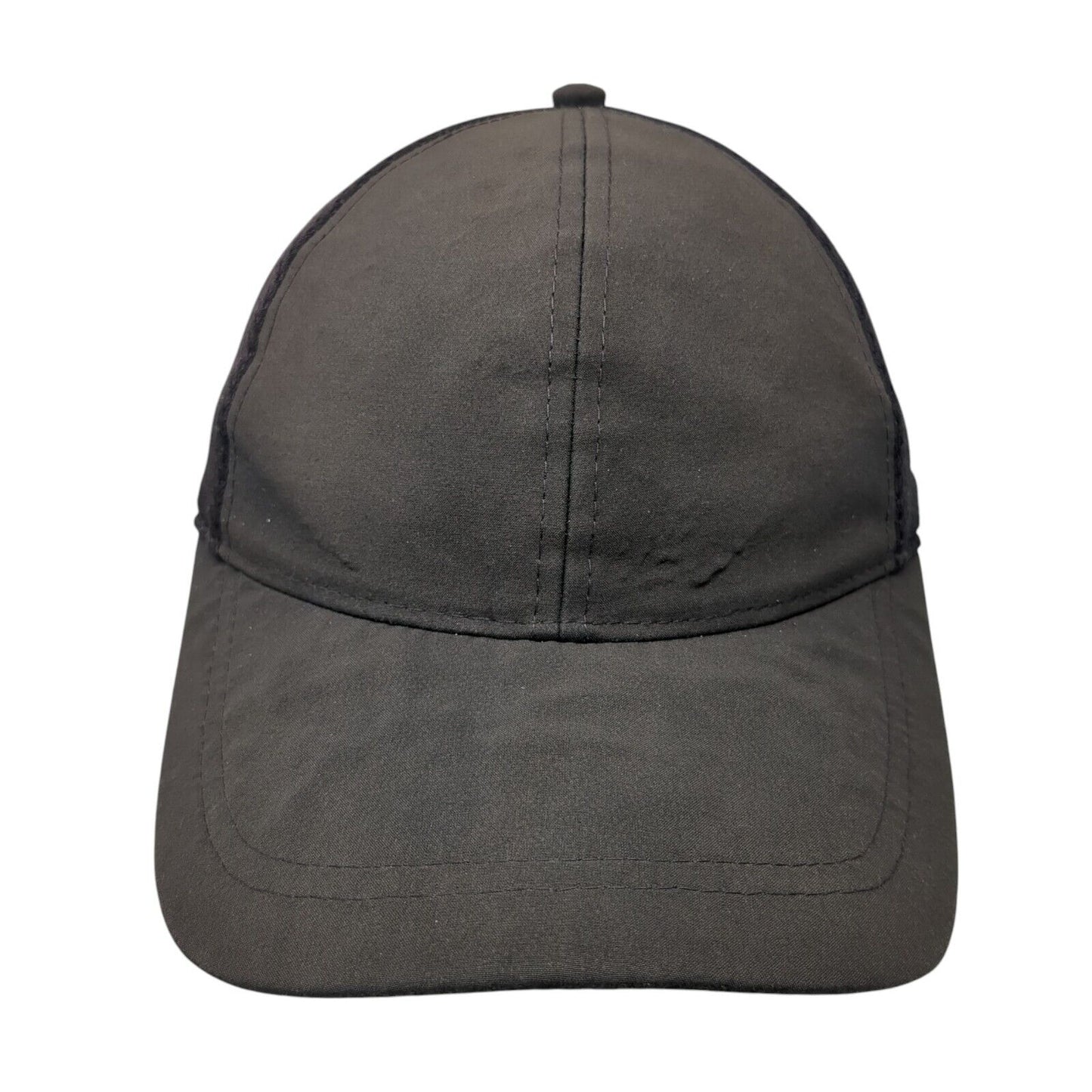 Unbranded Snapback Mesh Back Hat Black One Size Adjustable Solid Blank