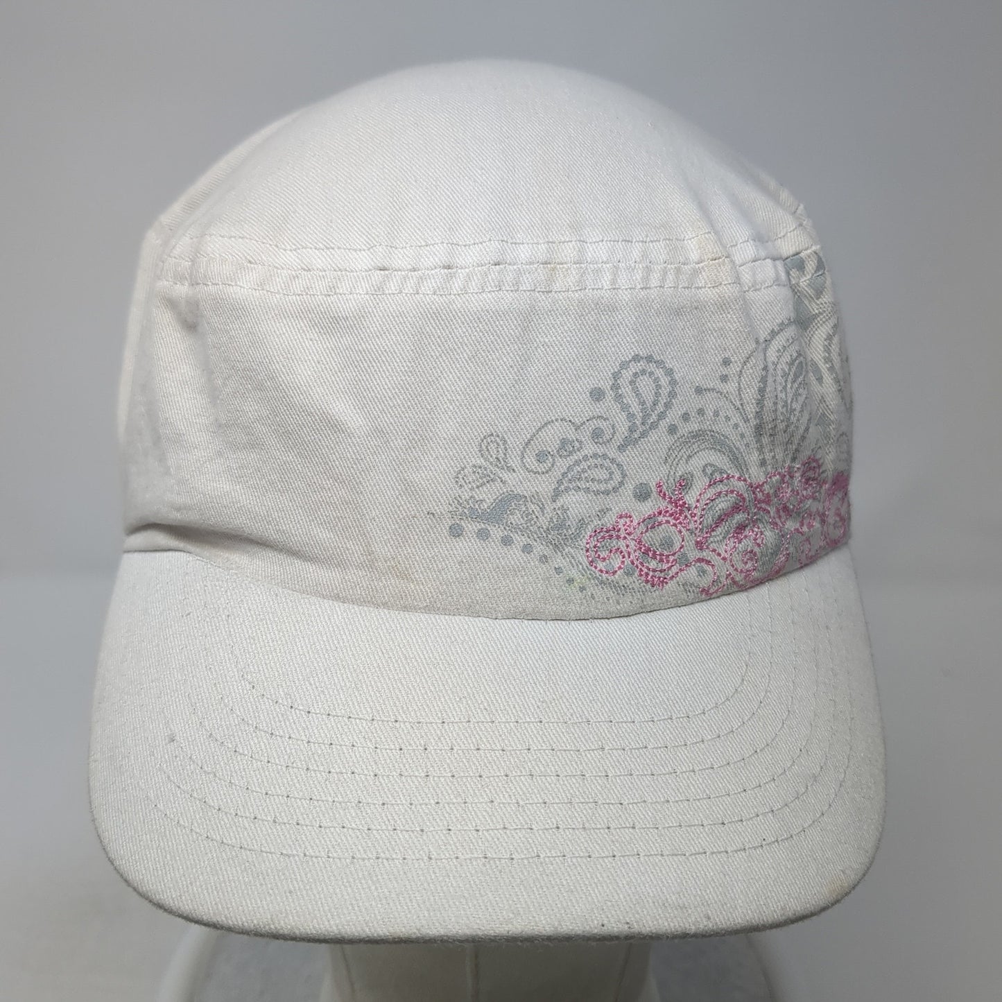 Unbranded Cadet Army Cap White One Size Stretch Lightweight Paisley Print